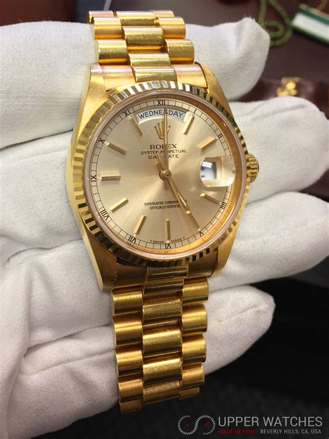 gold face rolex presidential|pre owned rolex president gold.